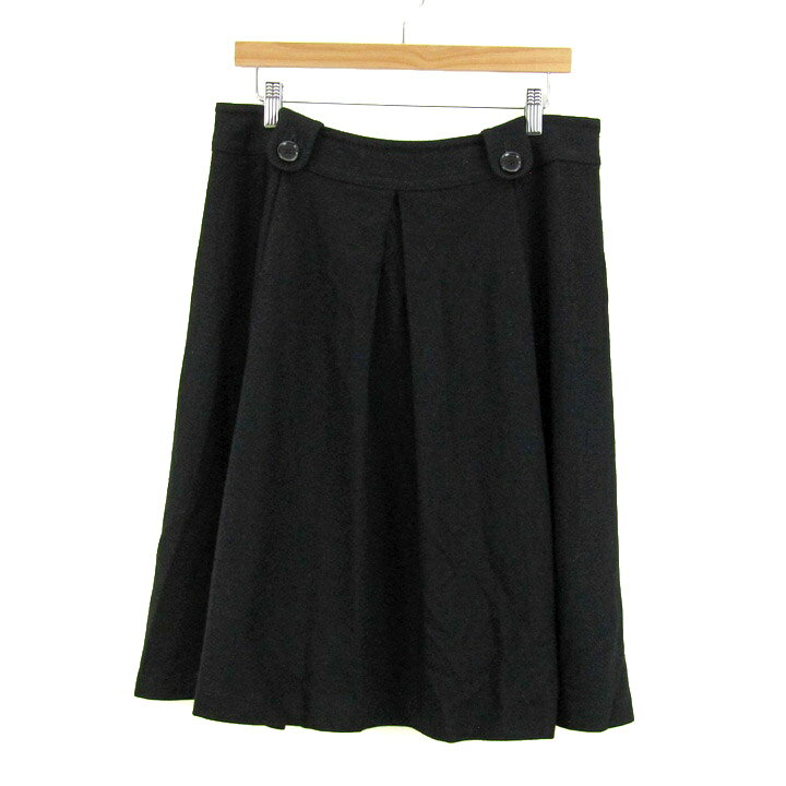 ソニアソニアリキエル タックフレアスカート ボトムス ひざ丈 ウール混 レディース 48サイズ ブラック SONIA SONIA RYKIEL 【中古】