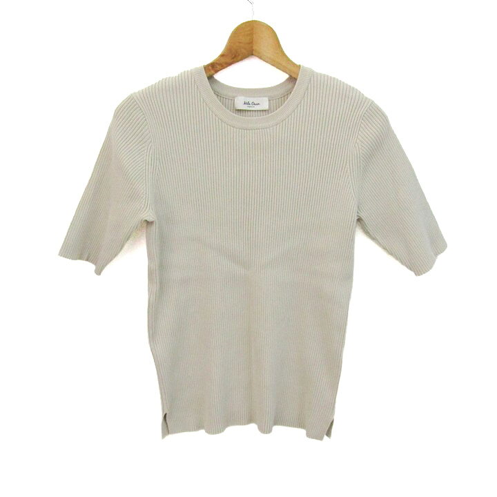 ミラ オーウェン カットソー リブニット 半袖Tシャツ クルーネック シンプル トップス レディース 1サイズ ベージュ Mila Owen 【中古】 thumbs-up-13119077 Thumbs-up パッケージ画像