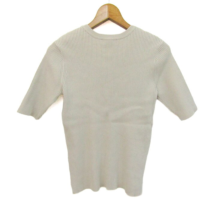 ミラ オーウェン カットソー リブニット 半袖Tシャツ クルーネック シンプル トップス レディース 1サイズ ベージュ Mila Owen 【中古】 thumbs-up-13119077 Thumbs-up サンプル画像2