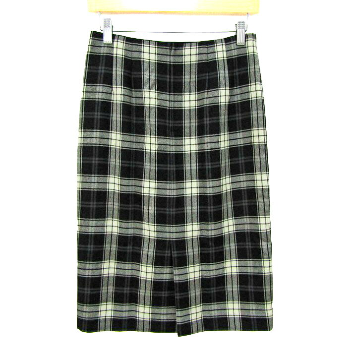 【39％OFFクーポン配布中 9/19 20:00〜09/24 01:59】ニジュウサンク タイトスカート ボトムス チェック柄 ひざ丈 ロキャロン ウール レディース 36サイズ ブラック×ホワイト 23区 【中古】 thumbs-up-13120479 Thumbs-up サンプル画像2