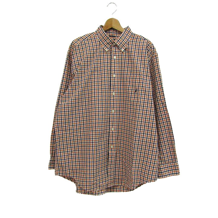 Nutica Camiseta de mangas largas Tops Control de botones Men XL Tamaño Naranja × Nautico NAUTICA