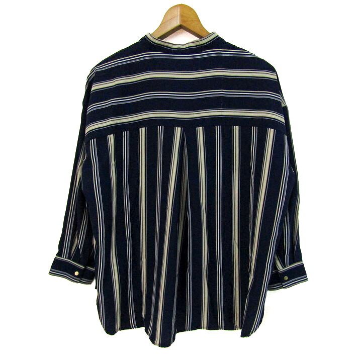 ロペピクニック 長袖シャツ トップス ストライプ柄 キーネック レディース 38サイズ ネイビー×ベージュ ROPE PICNIC 【中古】 thumbs-up-13121873 Thumbs-up サンプル画像2
