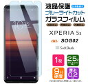 【ポイント10倍+15%OFFクーポン】 Xperia 5 II ブルーライトカット ガラスフィルム 強化ガラス 液晶保護 飛散防止 指紋防止 硬度9H 2.5Dラウンドエッジ加工 docomo ドコモ au SoftBank ソフトバンク SOG02 so52a so-52a エクスペリア 保護フィルム xperia 画面保護フ
