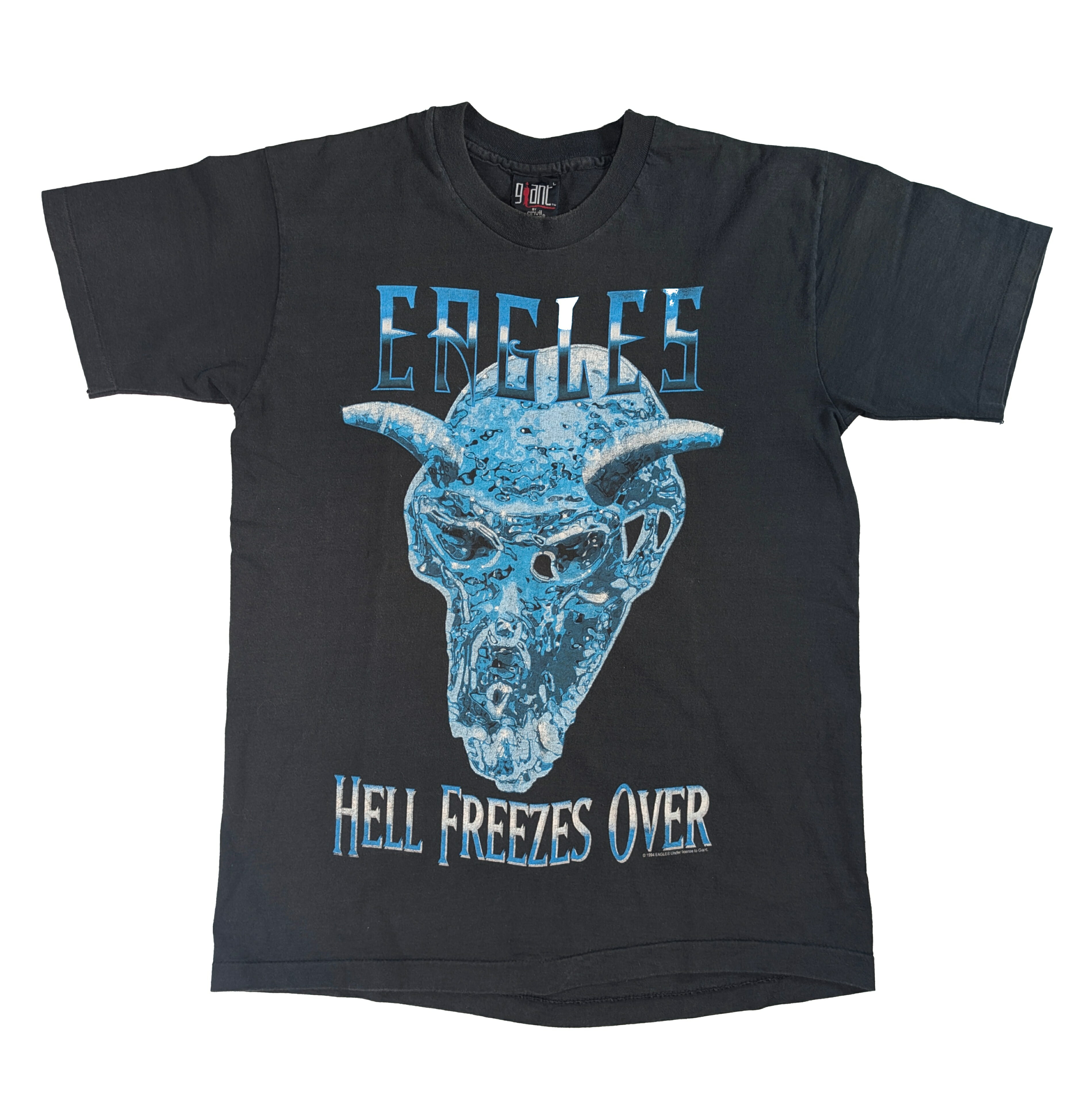 商品情報サイズ/寸法表記サイズ：LARGE（現在のサイズは実寸を参考にしてください）実寸サイズLength（着丈）：68（±0.5）Shoulder width（肩幅）：47（±0.5）Chest width（身幅）：50（±0.5）Sleeve length（袖丈）：19（±0.5）　＊cm採寸は平置きで採寸しております。多少の誤差は御了承下さい。【Condition】8/10一気に有名になったこのTシャツ、あの travisscott が着たことで問い合わせも多数あり、私たちも在庫の中から1枚ご提供することに決めました。実は、XLサイズも在庫にあります。注意VINTAGE ITEMとなります。商品の特性上、写真と実物の色味やダメージに若干の違いが発生してしまう場合が御座います。ご理解の上ご購入頂くようお願い致します。【海外買付ヴィンテージTシャツ】EAGLES HELL FREEZES OVER GIANT BY ANVIL LARGE イーグルス 682 一点物！【EAGLES】イーグルスのヴィンテージTシャツです！#バンドTシャツ　#ヴィンテージTシャツ 5