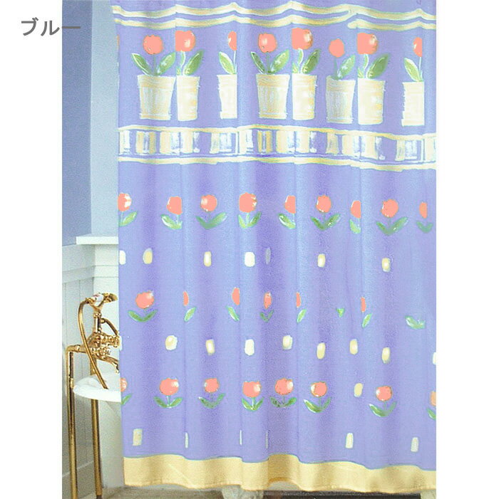 花柄のおしゃれなシャワーカーテン