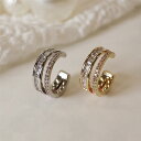 ツーラインイヤカフ ファッション アクセサリー イヤカフ イヤーカフ シルバー ゴールド 2連 レイヤード アクセ レディース 雑貨 パール クリスタル ビジュー キュービック ジルコニア イヤリング 夏 春 秋 冬 入学式 卒業式 オケージョン 結婚式