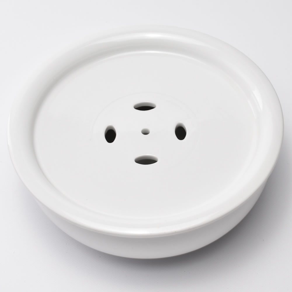 白小磁茶盤 中国茶道具 磁器茶盤