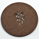 養壺敷(竹・茶) 径9cm×厚3mm(中国茶道具コースター)