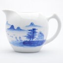 中国茶器・青花磁器茶海(山水)200ml（満水240ml）