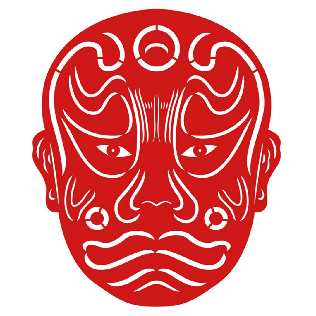 乐天商城 - 剪紙 青面虎 幅157×高187mm 中国剪紙