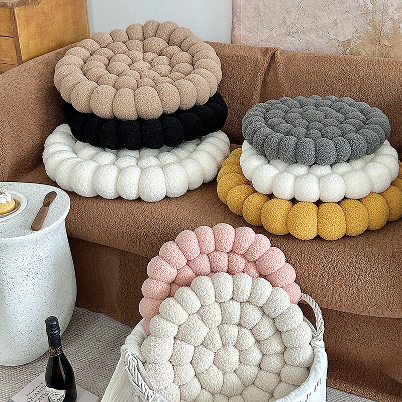 座布団 椅子クッション フロアクッション チェアパッド お尻が痛くならない 無地 ラムバ 円形 直径40cm 椅子用 床用 座り心地いい オフィス用 出窓用 車用 家用 汎用 おしゃれ かわいい シンプル 和室