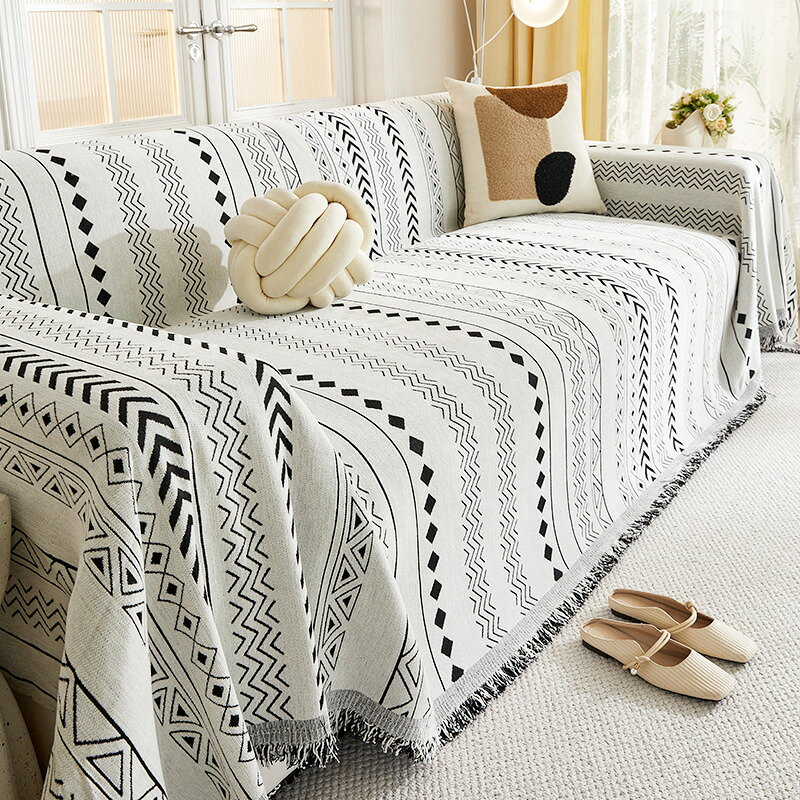 Sofa Covers - 北欧風 マルチカバー 長方形 おしゃれ ソファカバー 多機能 ブランケット ベッドカバー フリンジ付き 綿 1人掛け 2人掛け 3人掛け カウチ ベッドカバー 毛布 テーブルクロス テーブル掛け枚 両面使える 水洗い 四季通用