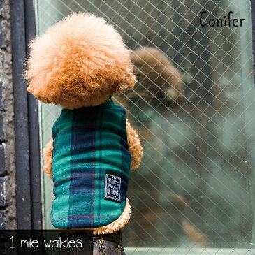 ワンマイルウォーキーズ 1 mile walkies コニファー Conifer Check & Fur Vest【犬服 小型犬 ウエア アウター コート ジャケット カジュアル】