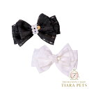 ゴッドピヴァ GODPIVA ギンガムパールバレッタ【小型犬 犬服 ヘアアクセサリー バレッタ セレブ】