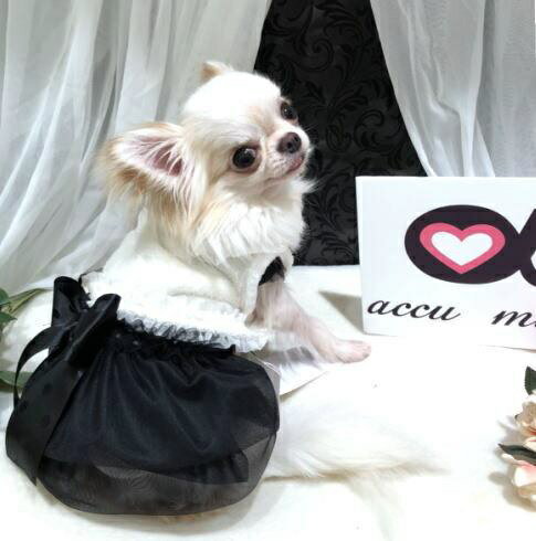 アキュミリアaccumiliaフェイクファーパフベスト(L)【犬服小型犬ウエアアウターコートジャケットセレブ】