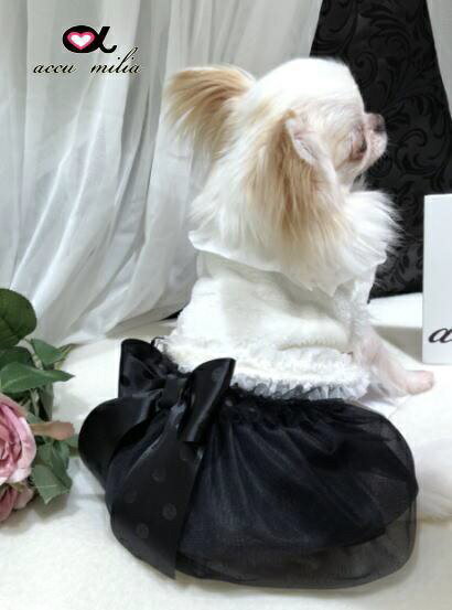 アキュミリアaccumiliaフェイクファーパフベスト(L)【犬服小型犬ウエアアウターコートジャケットセレブ】