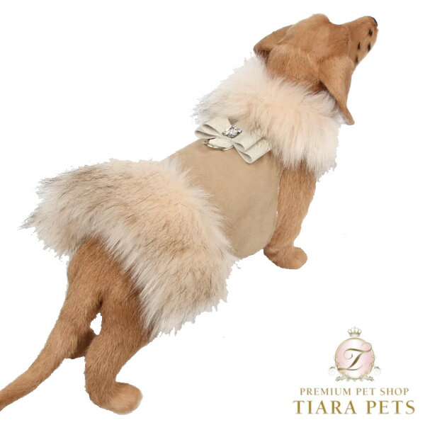 スーザンランシー Susan Lanci DESIGNS Doe Big Bow Ivory Fox Fur Coat 受注生産【小型犬 犬用 ハーネス コート...