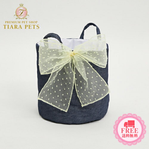 ルイスドッグ louisdog Big Bow Toy Basket/Navy Linen 送料無料