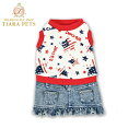 ディーズチャット D's CHAT アメリカンデニムワンピ(アメリカンベロアワンピ)(XL/XXL)【小型犬 犬服 ウエア ワンピース ドレス】 送料無料