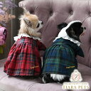 ワンオクターヴ One Octave ラッフルカラーチェックワンピース【小型犬 犬服 ウエア ワンピース ドレス セレブ】