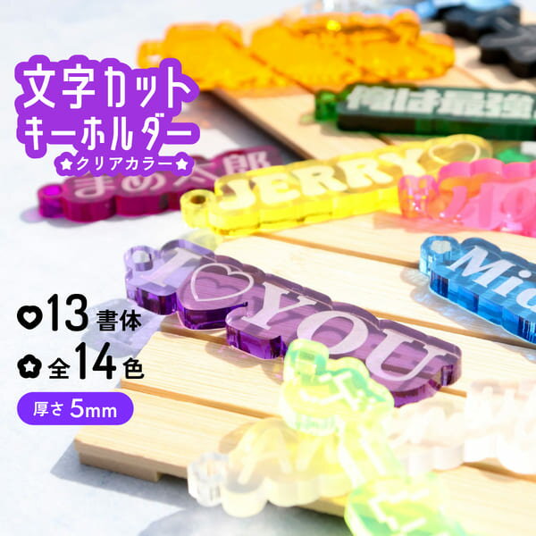 キーホルダー 名入れ 文字カット ホール 推し 文字入れ プレゼント 推し活グッズ 推し活 クリアカラー アクキー 厚さ5mm ダイカット 可愛い オタク オリジナル グッズ カラー メンカラ メンバーカラー ライブ まとめ買いのサムネイル