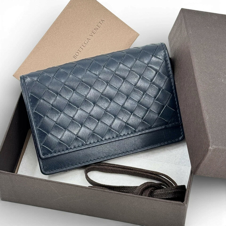 Rakuten - 【中古】Bottega Veneta イントレチャート ネイビー カードケース