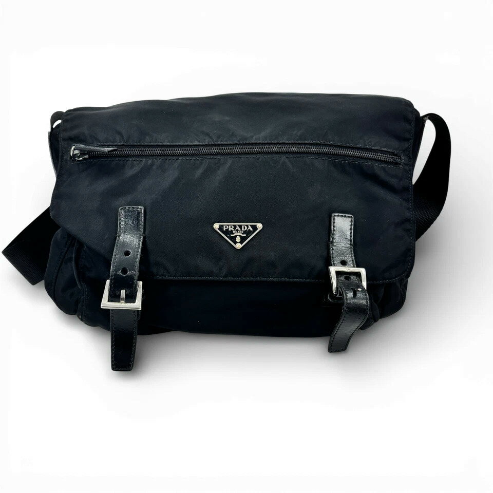 Rakuten - 【中古】PRADA テスート ナイロン ブラック ショルダーバッグ