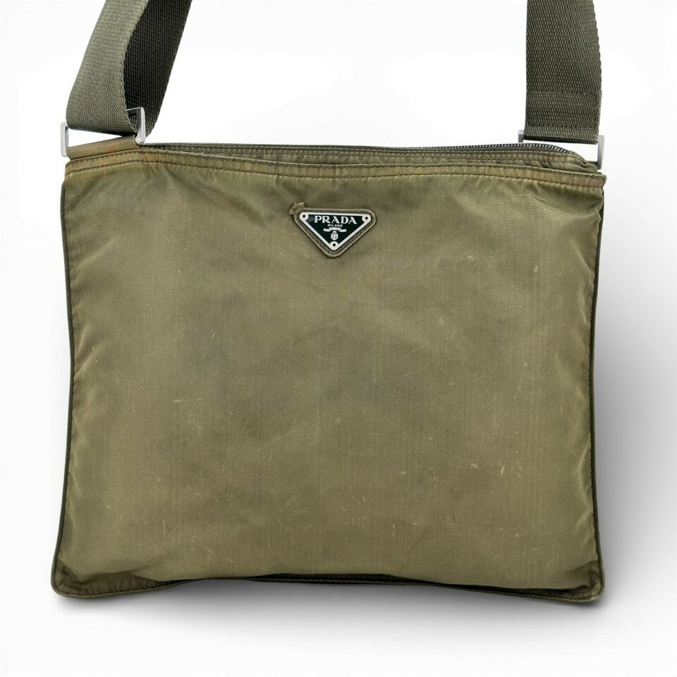 樂天商城 - 【中古】PRADA ミラノ グリーン ナイロン ショルダーバッグ