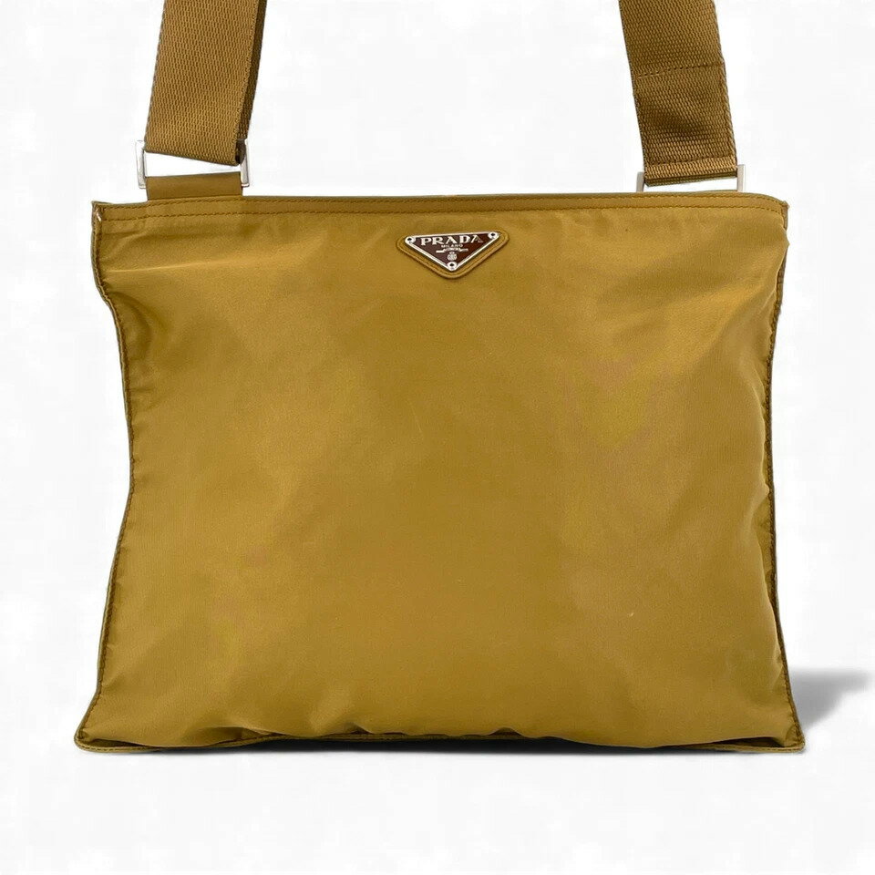 Rakuten - 【中古】PRADA ナイロン ベージュ クロスボディ ショルダーバッグ