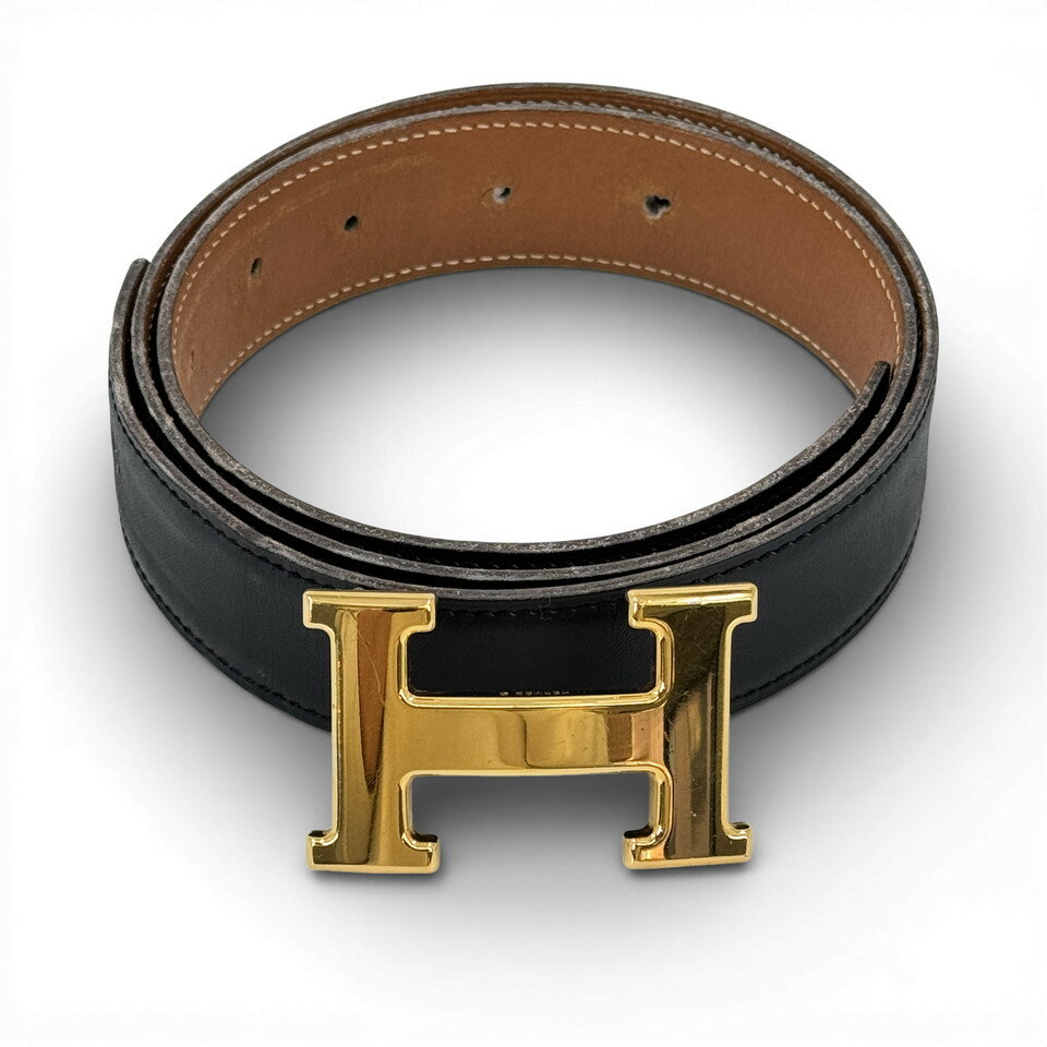 【中古】HERMES コンスタンスベルト Hロゴ リバーシブル