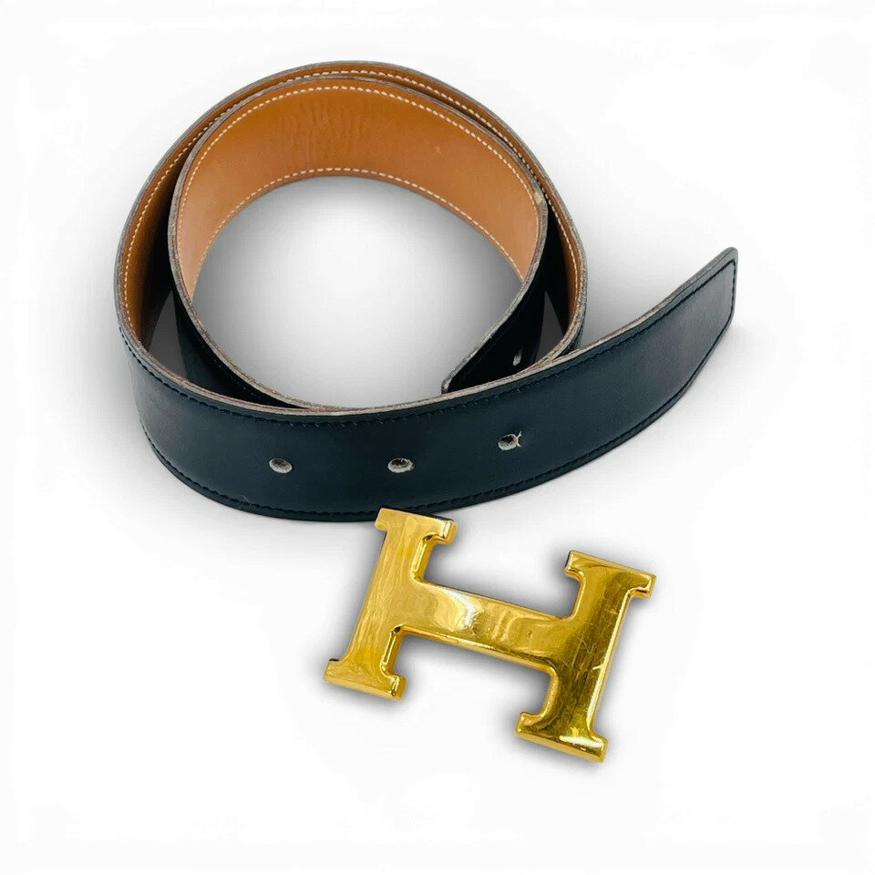 【中古】HERMES コンスタント ベルト ロゴ リバーシブル レザー フランス製