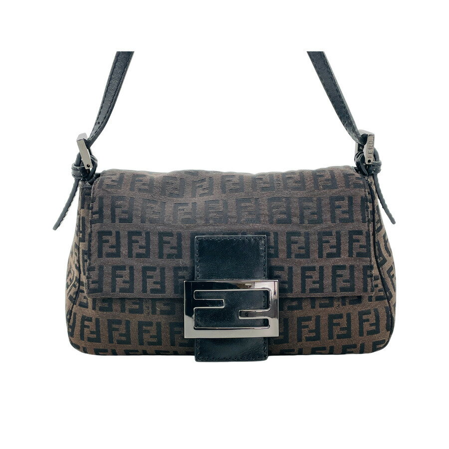 Rakuten - 【中古】美品 FENDI フェンディ ズッカ マンマバケット ショルダーバッグ ワンショルダー ブラウン レディース