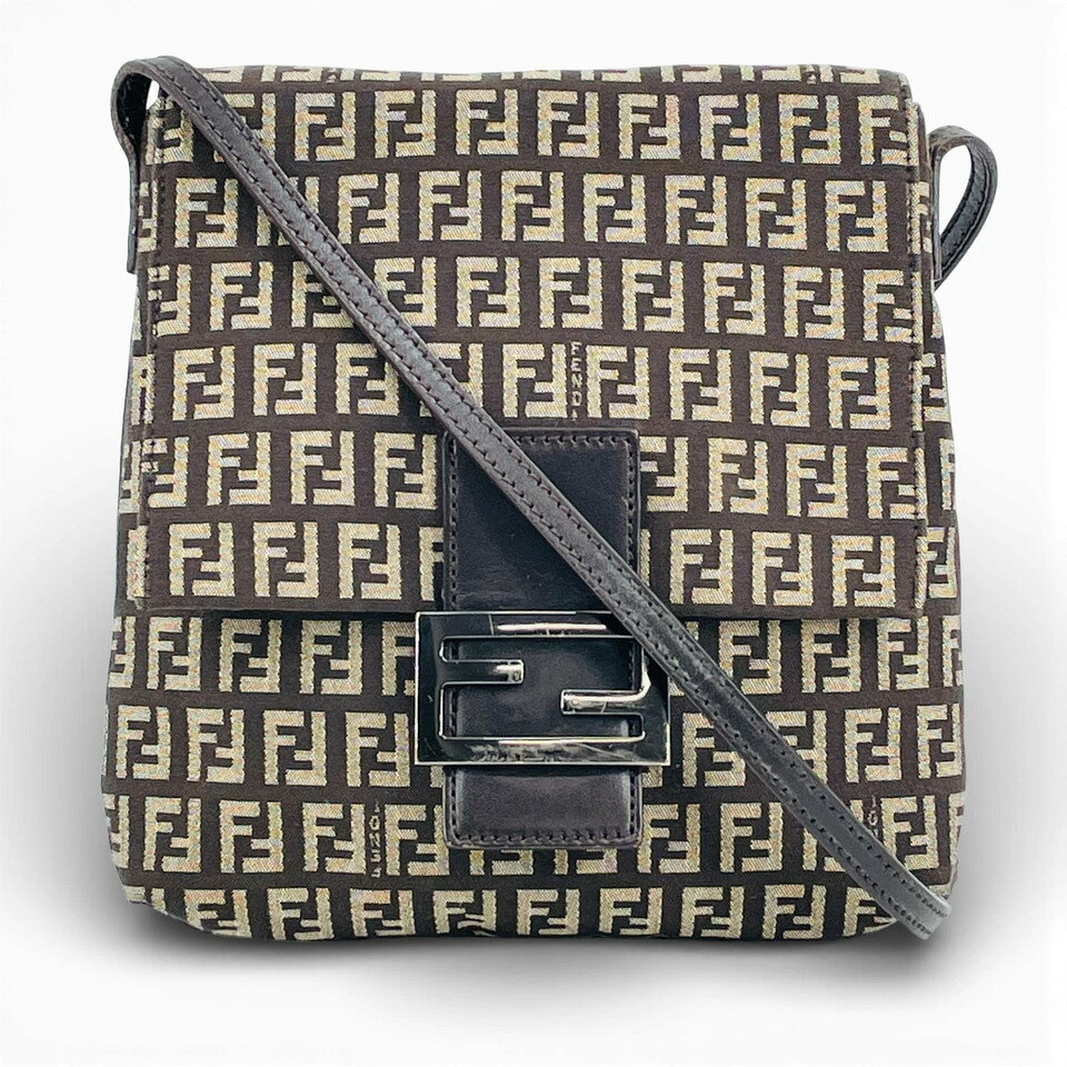 乐天商城 - 【中古】FENDI ズッキーノ キャンバス マンマ レディース ショルダーバッグ
