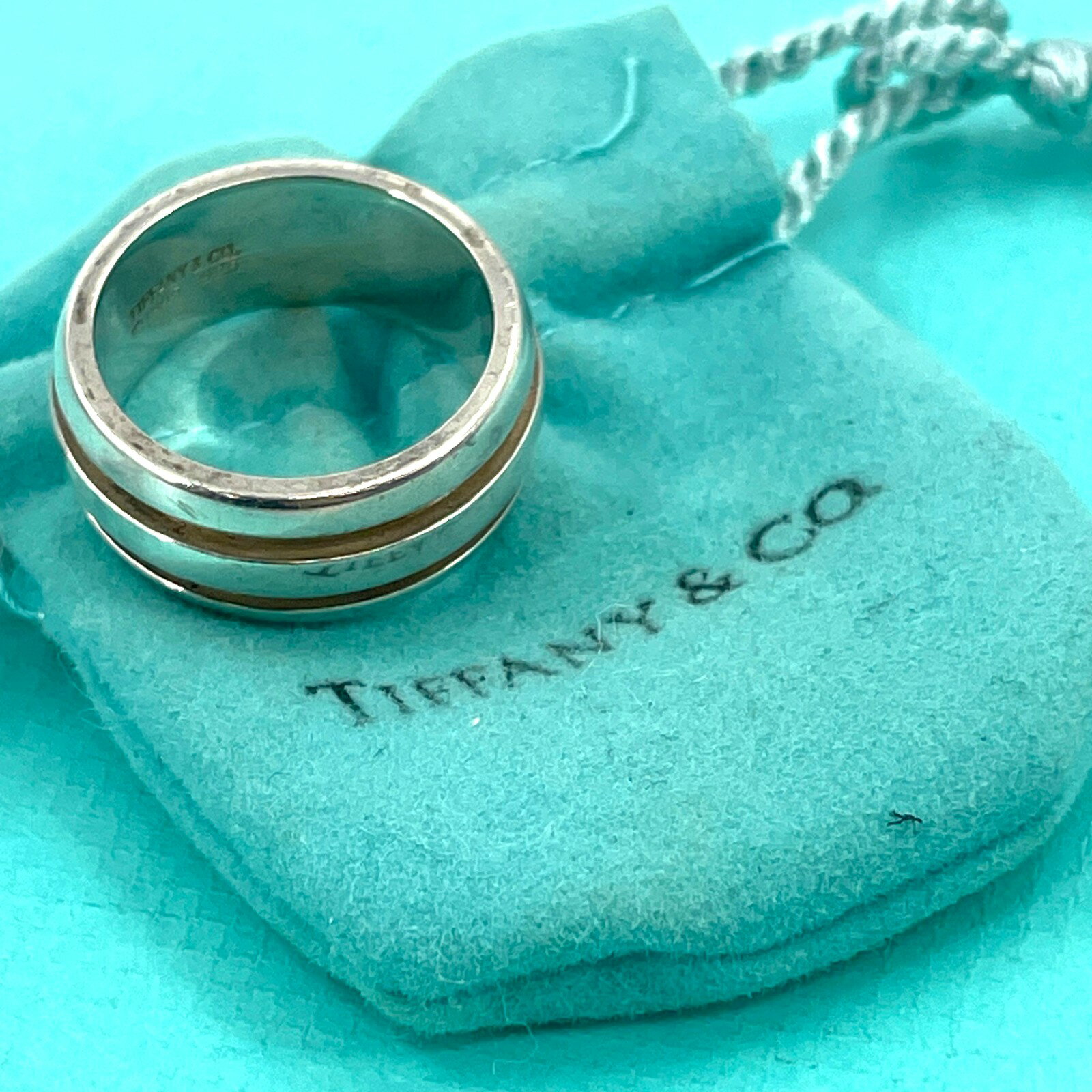 Rakuten - 【中古】TIFFANY ダブルライン グルーブド リング SV925 日本サイズ 14号 メンズ