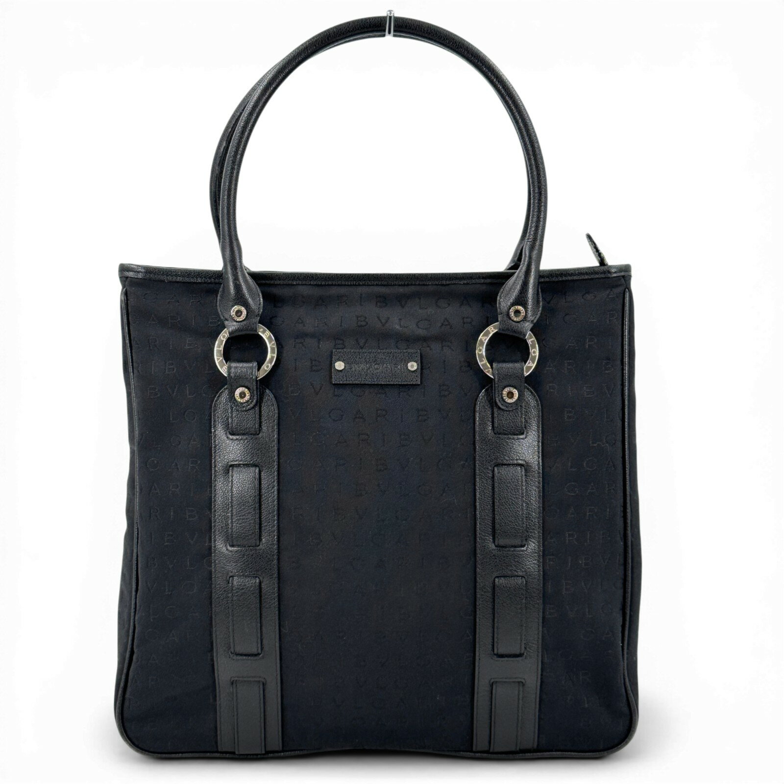 樂天商城 - 【中古】美品 BVLGARI ロゴマニア ブラック キャンバス トートバッグ