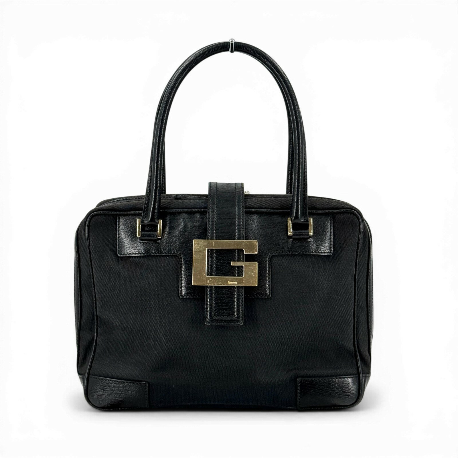 Rakuten - 【中古】GUCCI GG ブラックキャンバス ハンドバッグ
