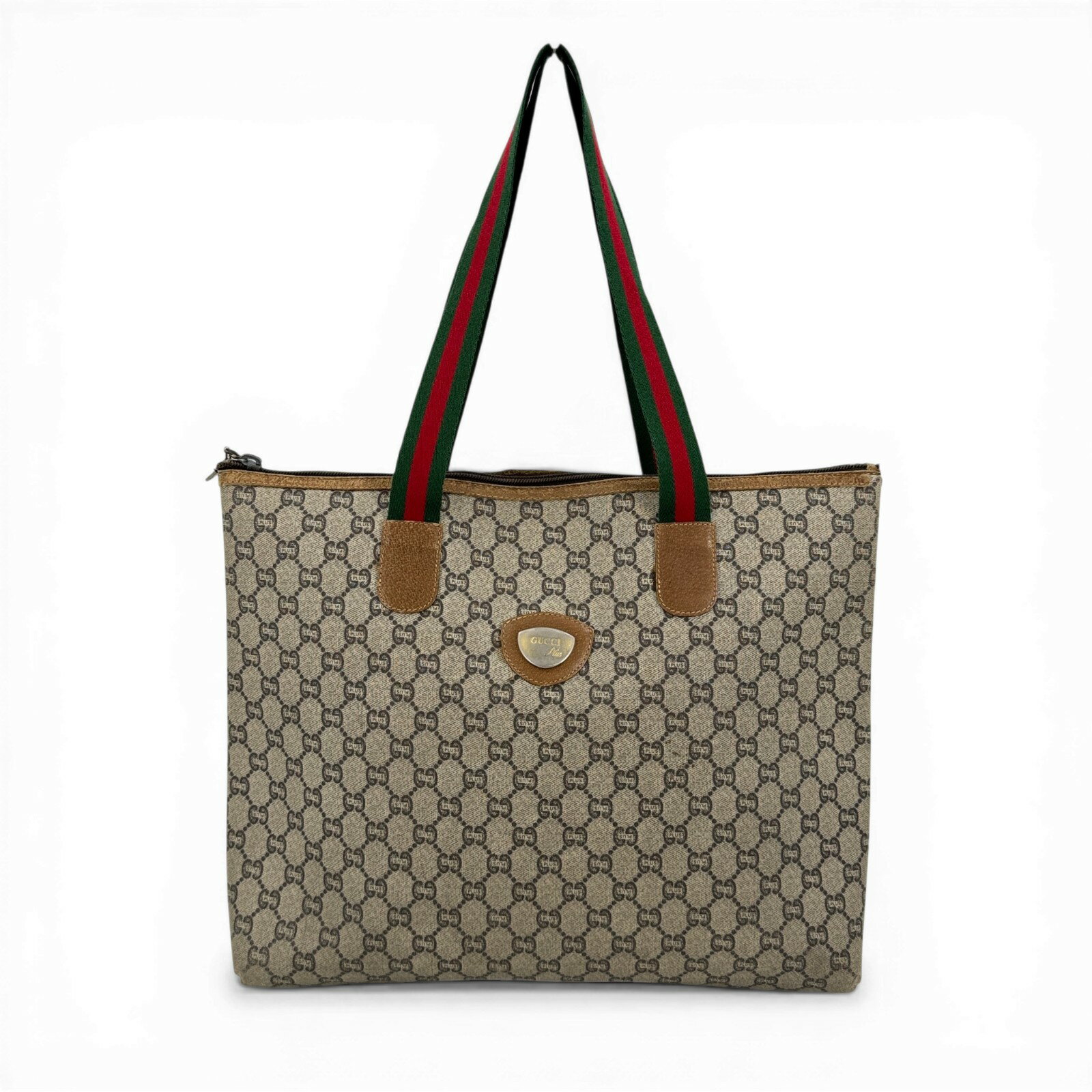 乐天商城 - 【中古】GUCCI GGキャンバス シェリーライン GUCCIプラス トートバッグ
