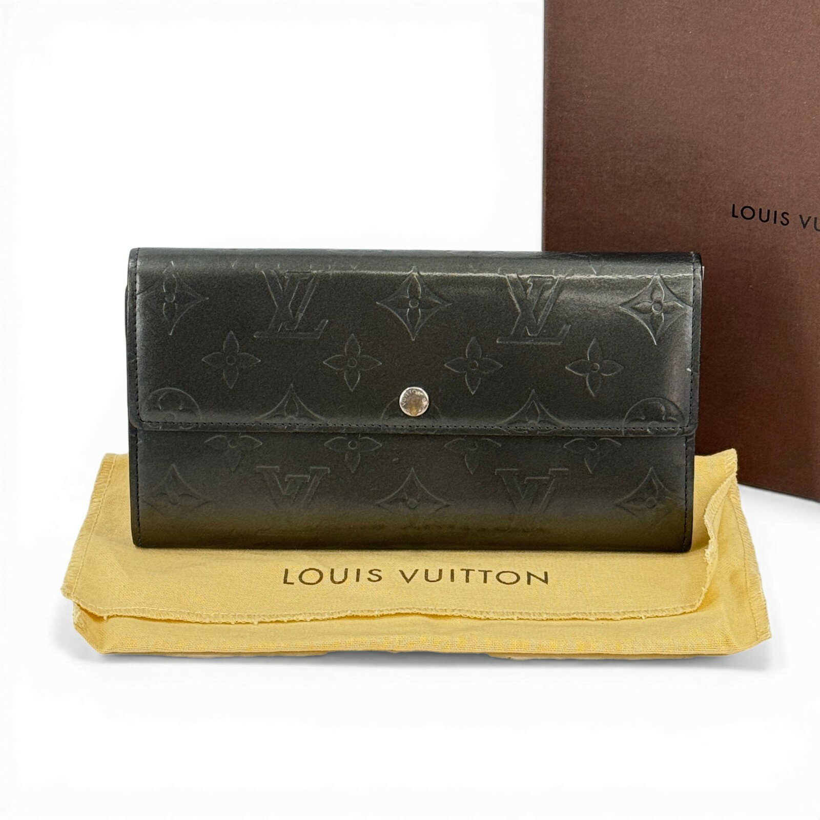 ルイヴィトン　LOUIS VUITTON   長財布　　 モノグラムマット　箱付　正規品 正規紙袋無料】ルイヴィトン 長財布 新品 小銭入れあり レディース