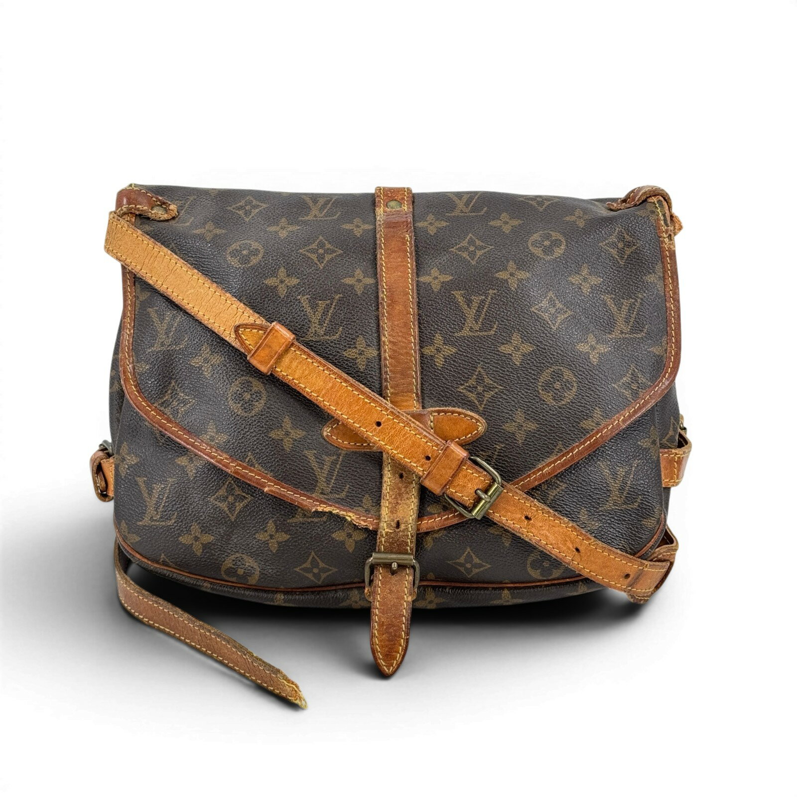 乐天商城 - 【中古】LOUIS VUITTON モノグラム・ソミュール30 M42256 ショルダーバッグ