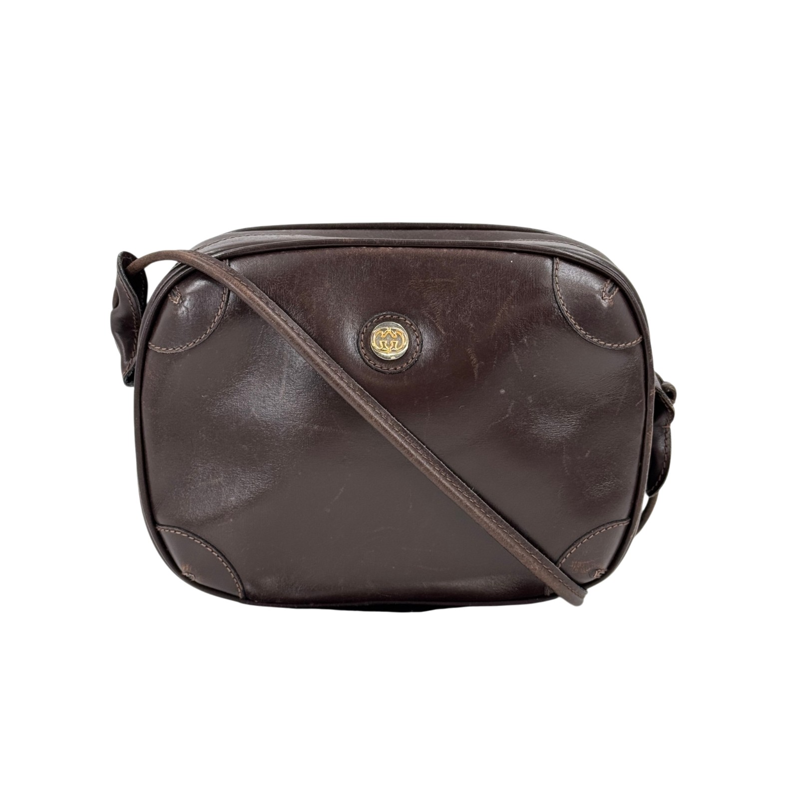 Rakuten - 【中古】GUCCI レザー マルーン ヴィンテージ ショルダーバッグ