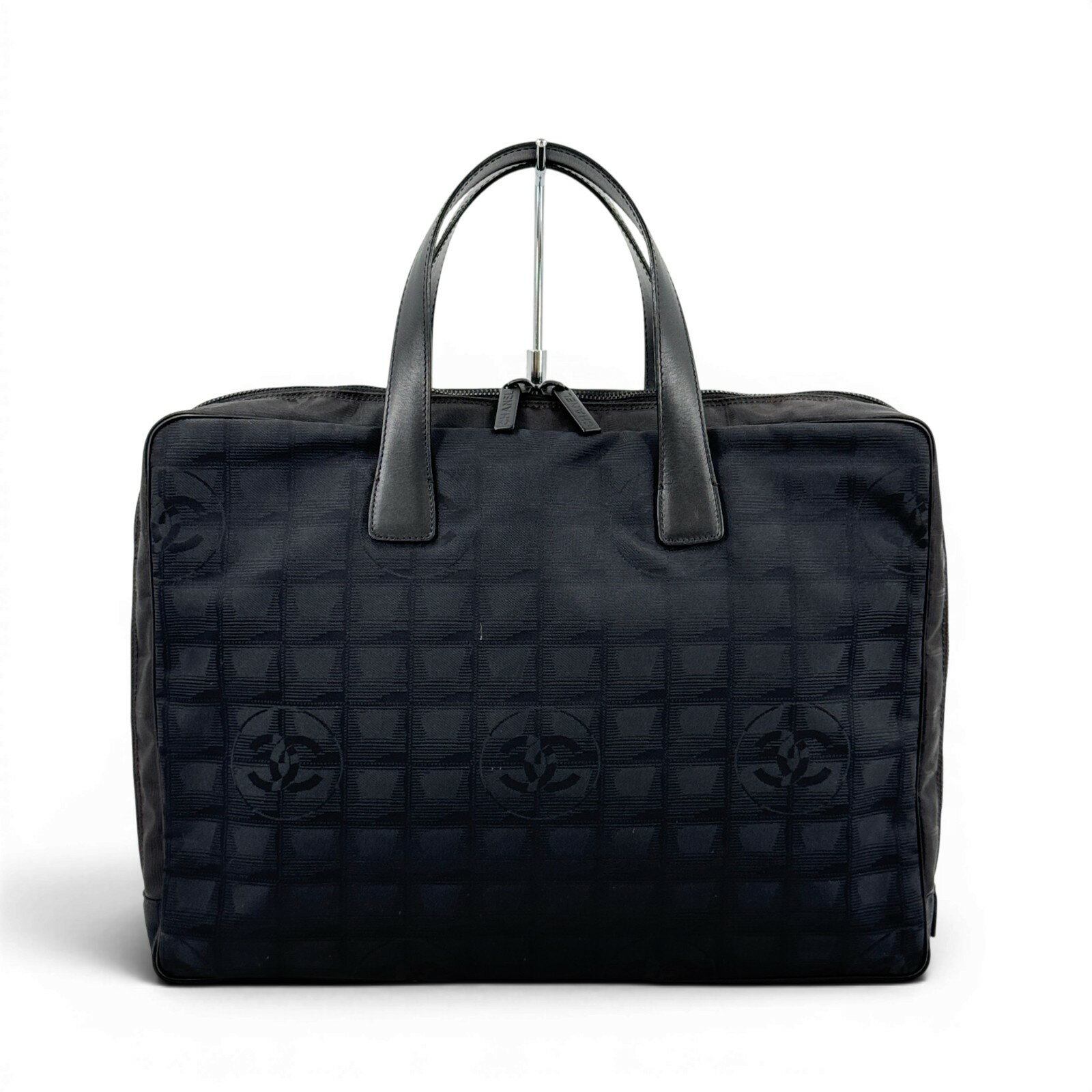 乐天商城 - 【中古】CHANEL ニュー トラベル ライン ナイロン ジャカード ビジネス ハンドバッグ
