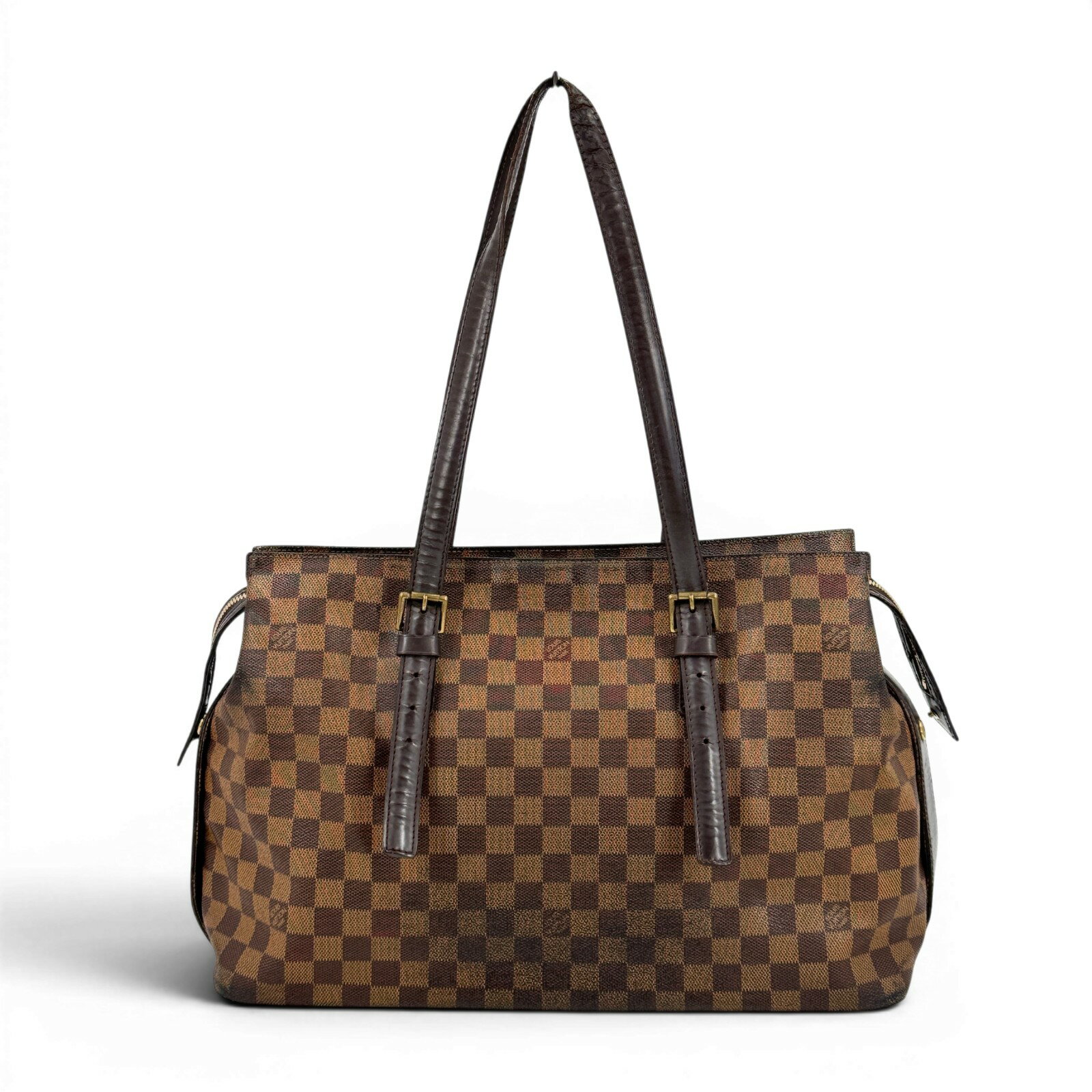 Rakuten - 【中古】LOUIS VUITTON チェルシー ダミエ・エベヌ キャンバス ブラウン ショルダーバッグ N51119