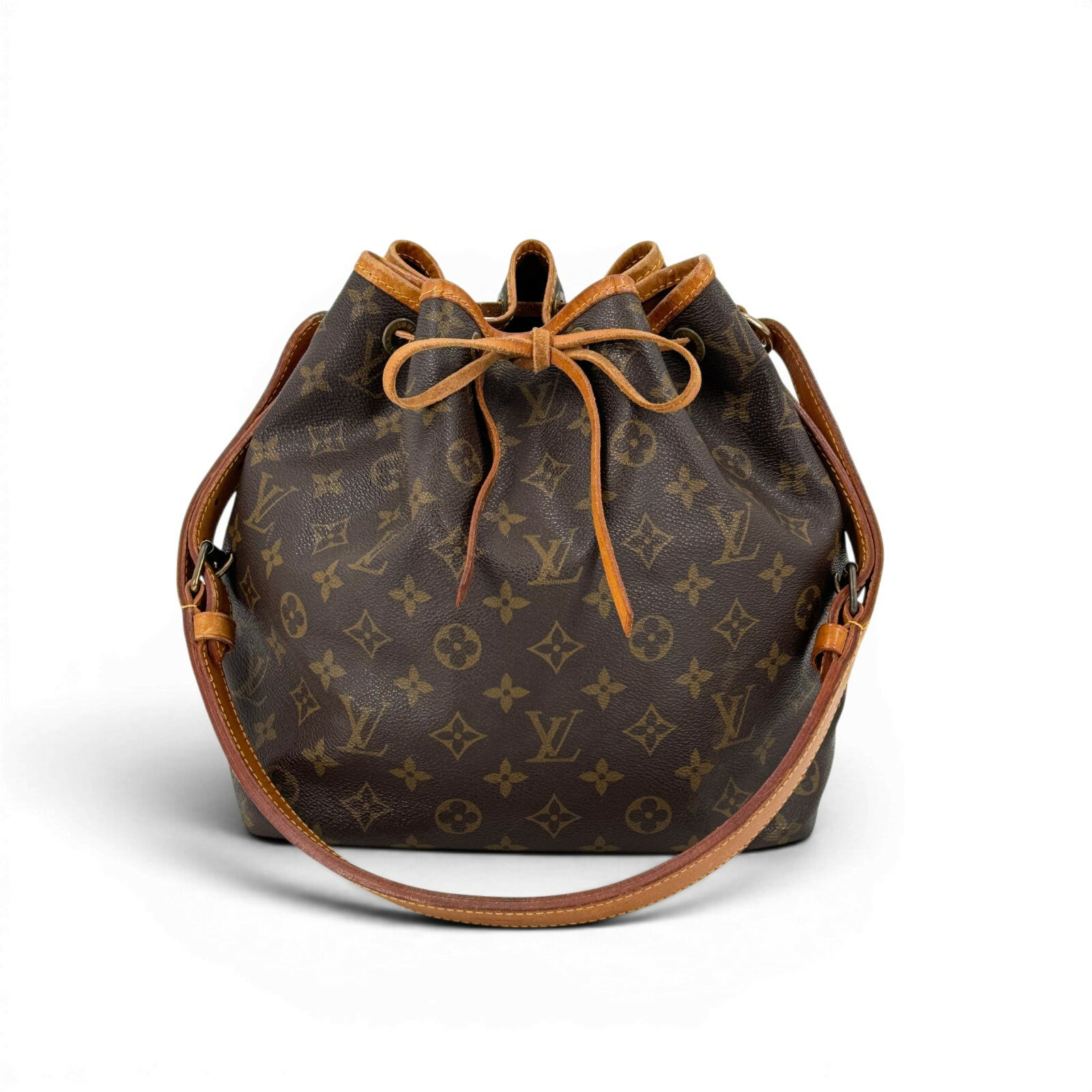 Rakuten - 【中古】LOUIS VUITTON プチ・ノエ モノグラム ブラウン 巾着 ショルダーバッグ M42226