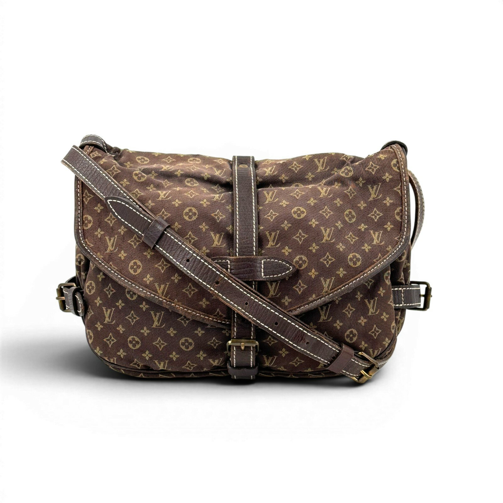 Rakuten - 【中古】LOUIS VUITTON ソミュール30 モノグラム ミニリンキャンバス エベヌ ショルダーバッグ M95227