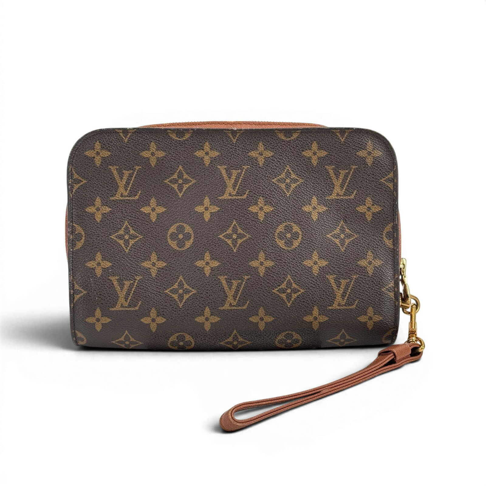 Rakuten - 【中古】LOUIS VUITTON オルセー モノグラム キャンバス ブラウン ジップ リストクラッチバッグ M51790