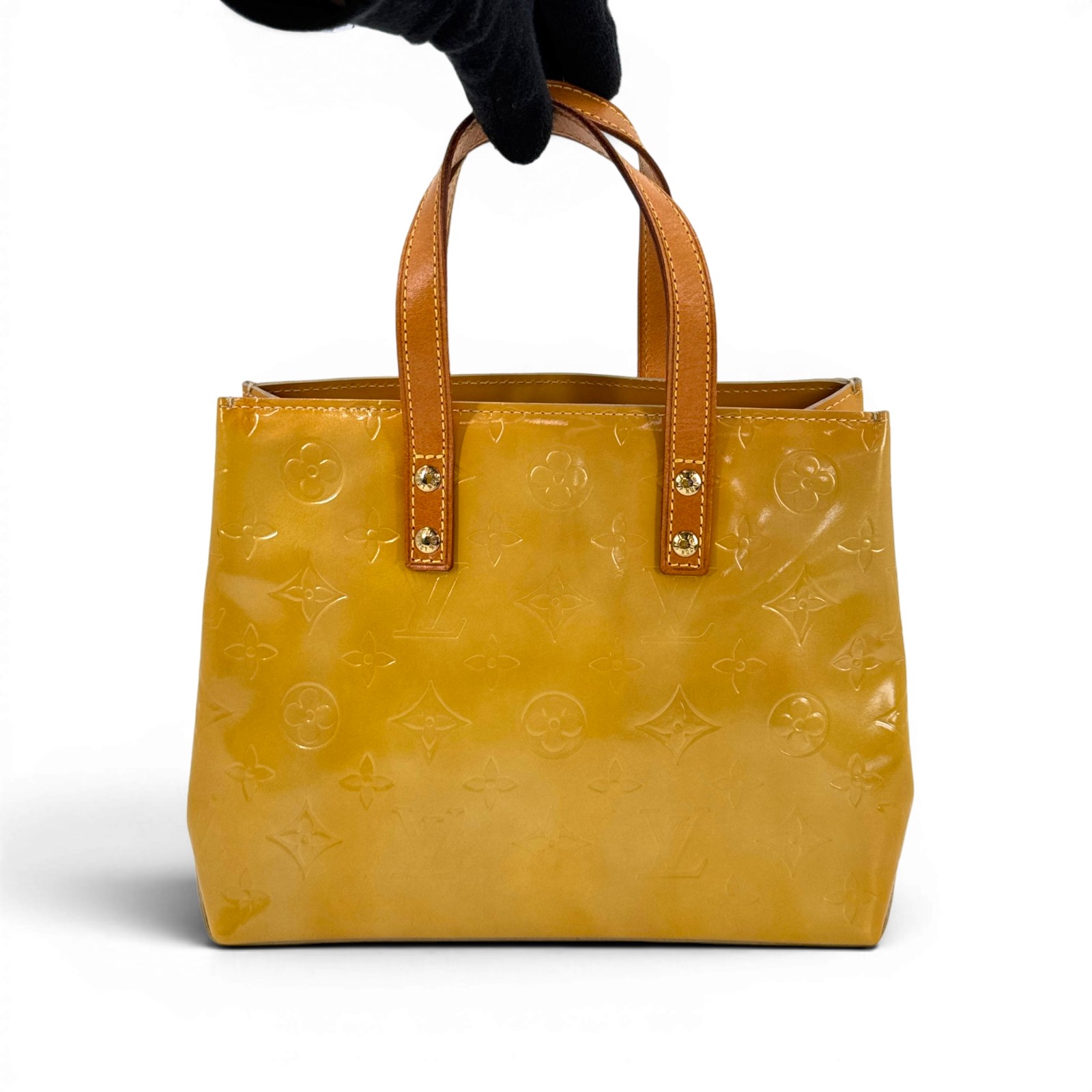 Rakuten - 【中古】LOUIS VUITTON モノグラム・ヴェルニ リードPM トートバッグ ベージュ MI1001