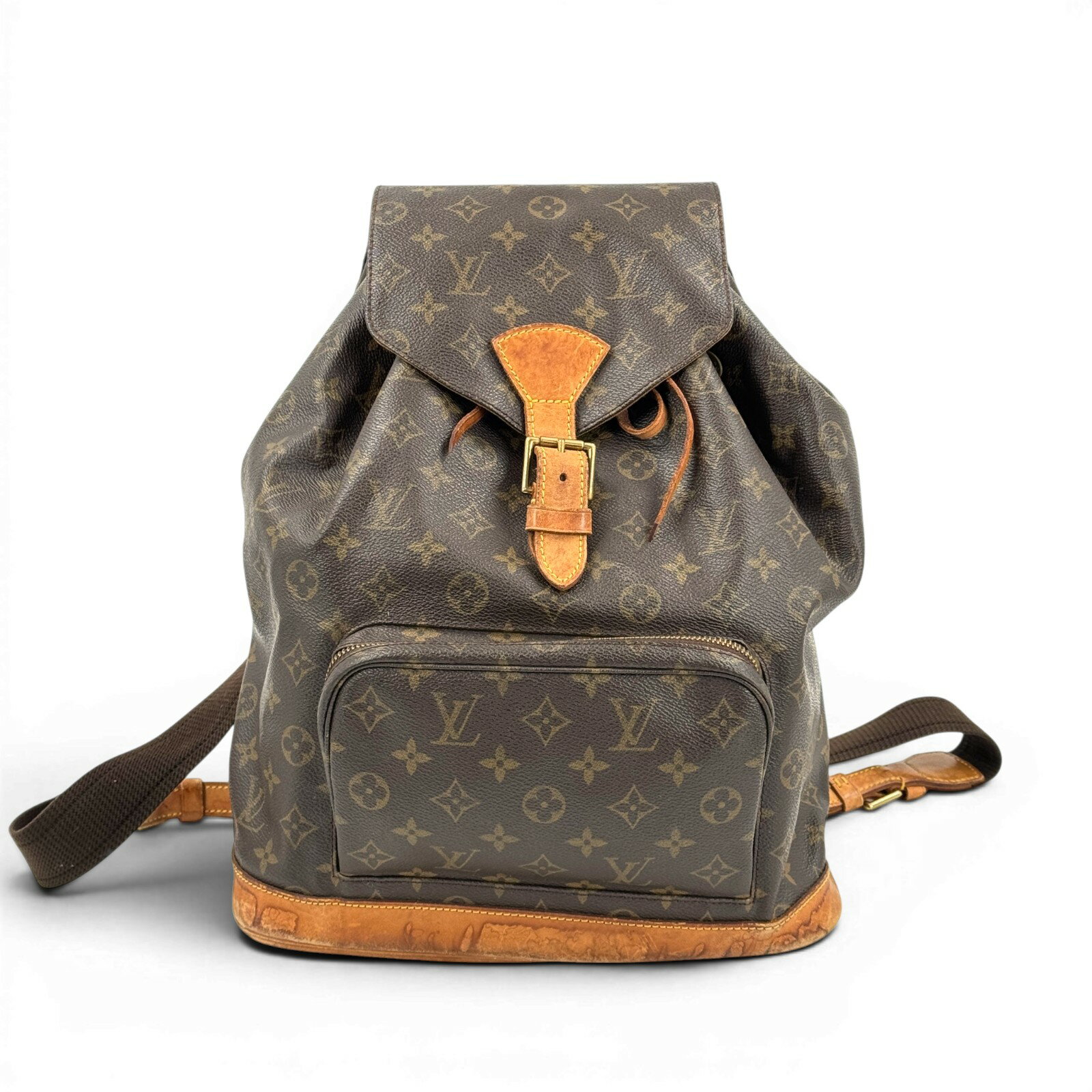 乐天商城 - 【中古】LOUIS VUITTON モンスリGM モノグラムキャンバス ブラウン リュックサック M51135