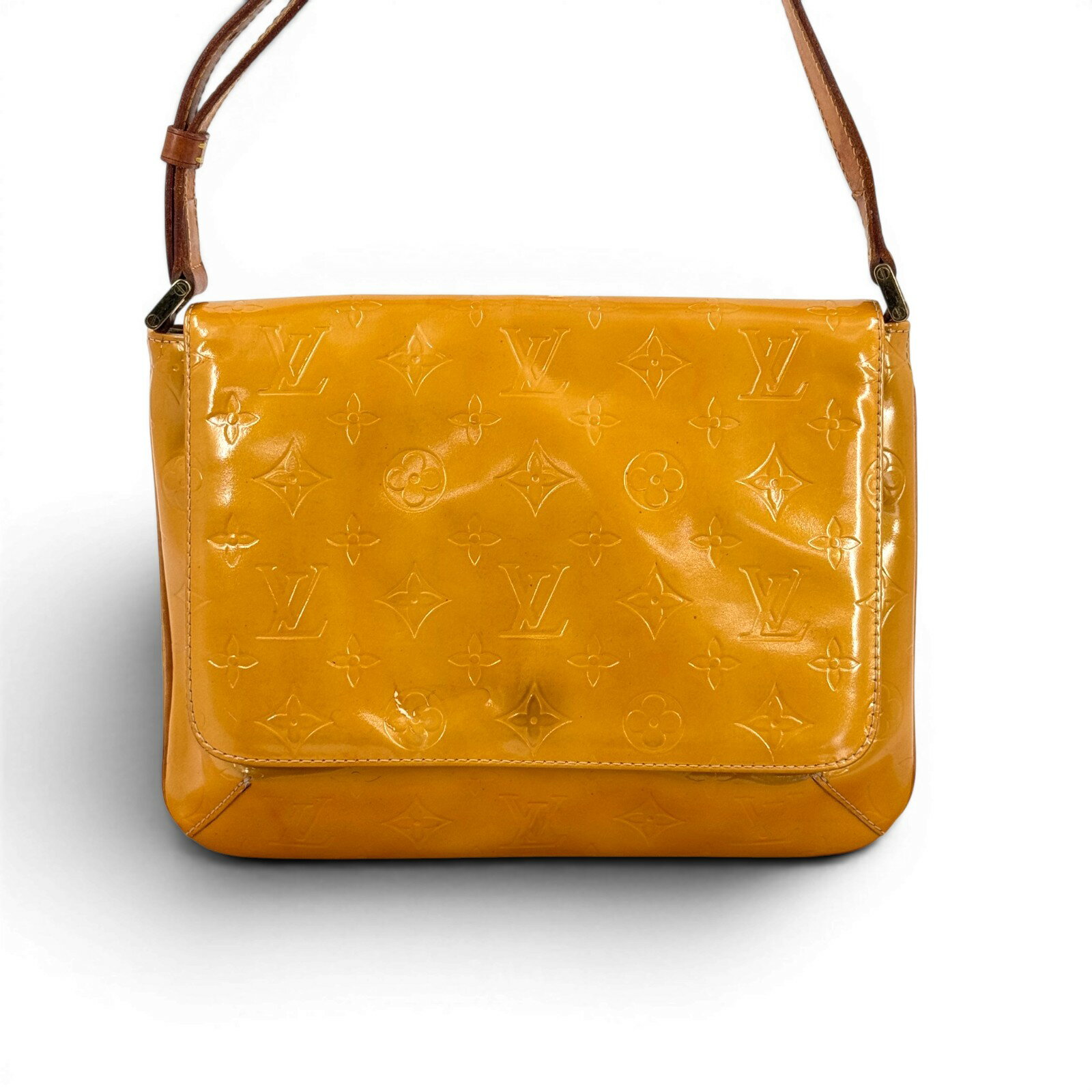乐天商城 - 【中古】LOUIS VUITTON トンプソンストリート ヴェルニ イエロー ショルダーバッグ M91071