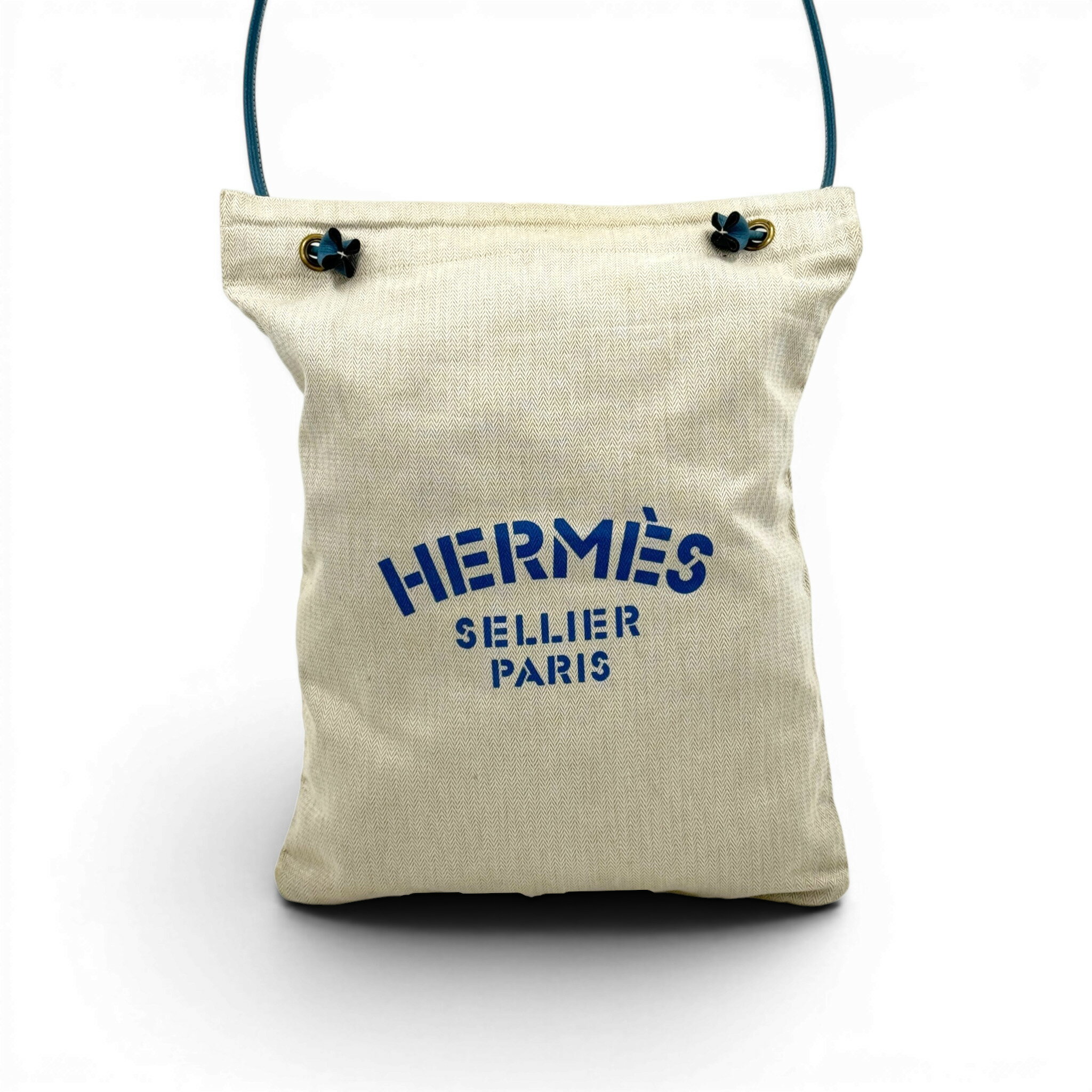 乐天商城 - 【中古】HERMES アリーヌ キャンバス トートバッグ ヴィンテージ ブルー