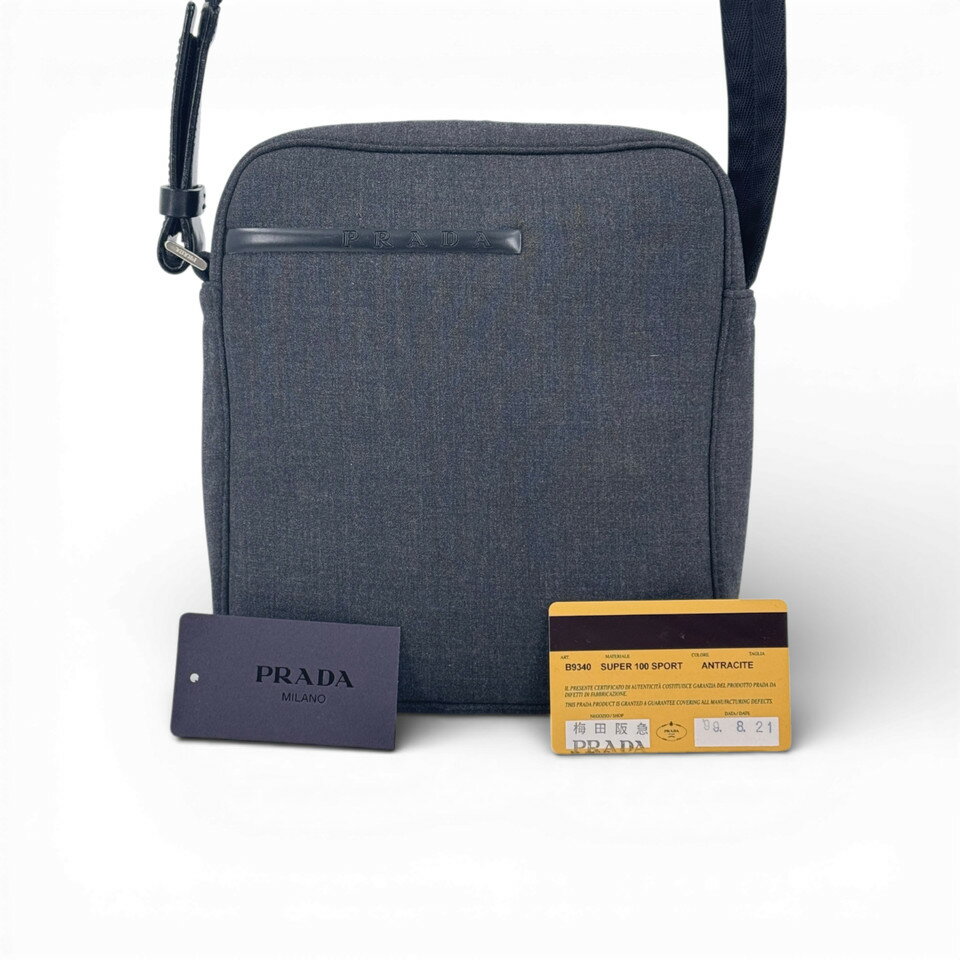 乐天商城 - 【中古】PRADA ミラノ グレー ショルダーバッグ